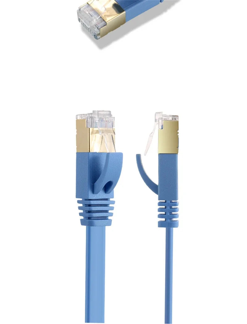 Cat7 Ethernet Cable Cat 7 RJ45 Connector Flat Networking Cables Patch Cord for Desktop Laptop Modem Router Switch 0.5M 1M 2M 5M
