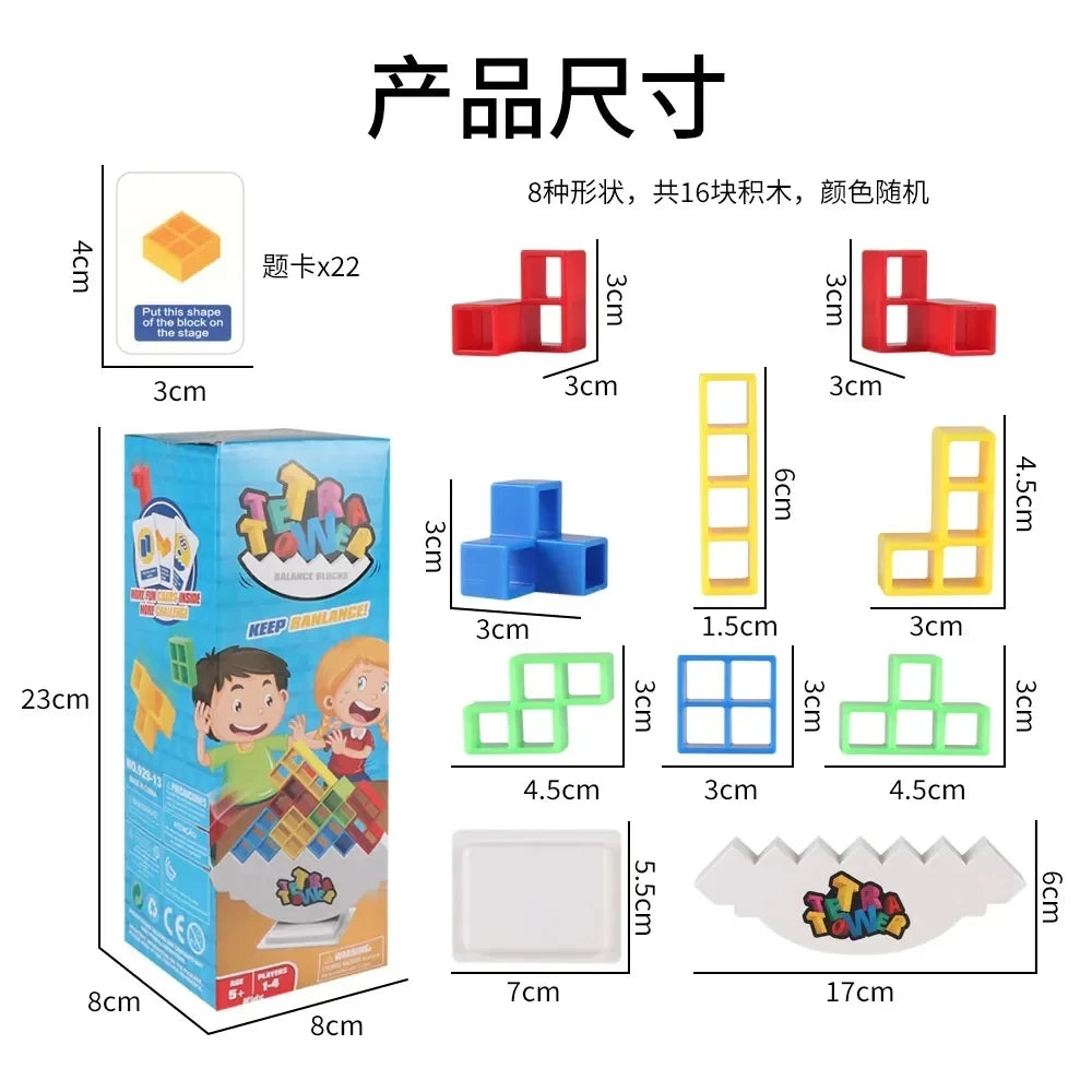 Puzles Tetra Tower Divertido Juego de Mesa de Equilibrio para Apilar Bloques de Construcción para Niños, Adultos, Amigos, Equipo, Dormitorio, Noche de Juegos Familiares, Fiesta