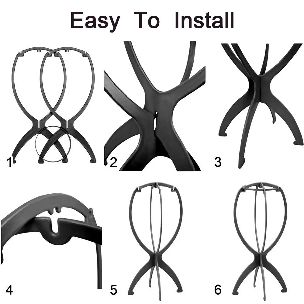 2-Pack Portable Wig Stand Set