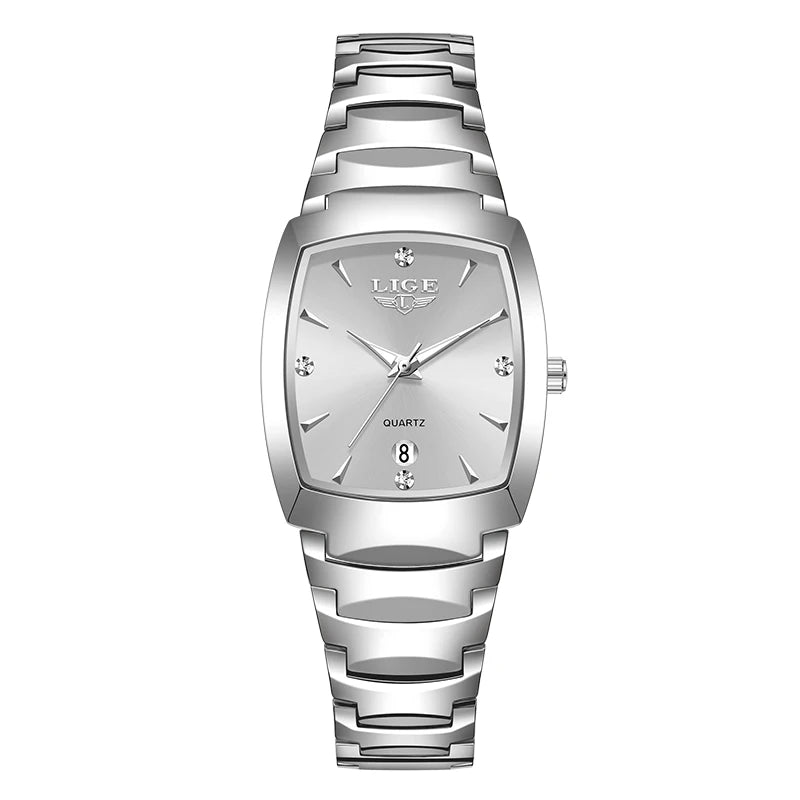 LIGE NEW Women Watches Business Luxury Ladies Fashion Quartz Watch Simple Stainless Steel Clock Watch for Women Relogio Feminino