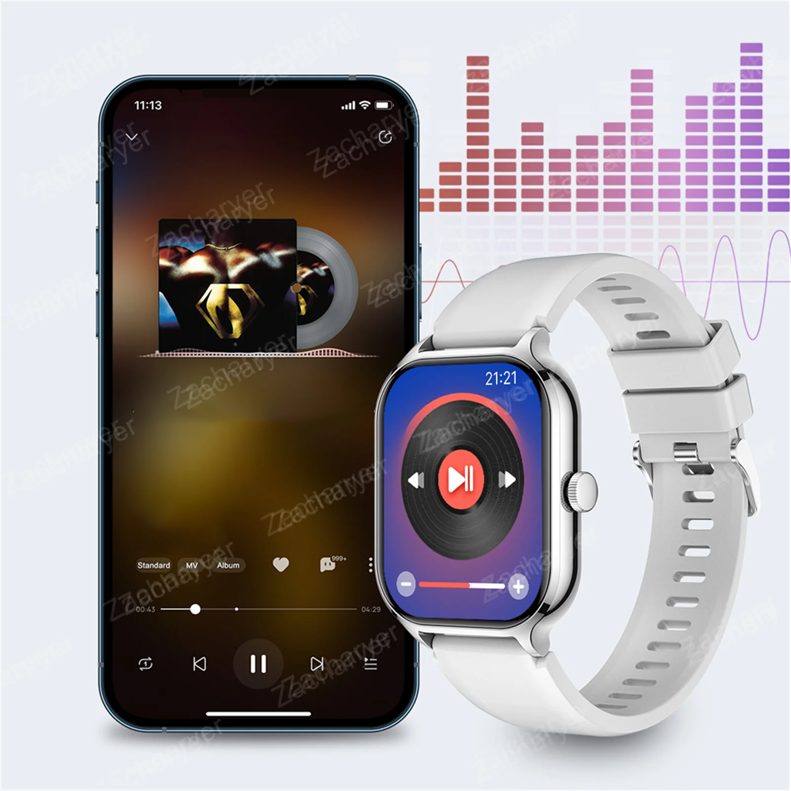 Smart watch, wireless calling /dial, Various APP Reminders,Suitable for men and women, sports watches, for iPhone/Andriod