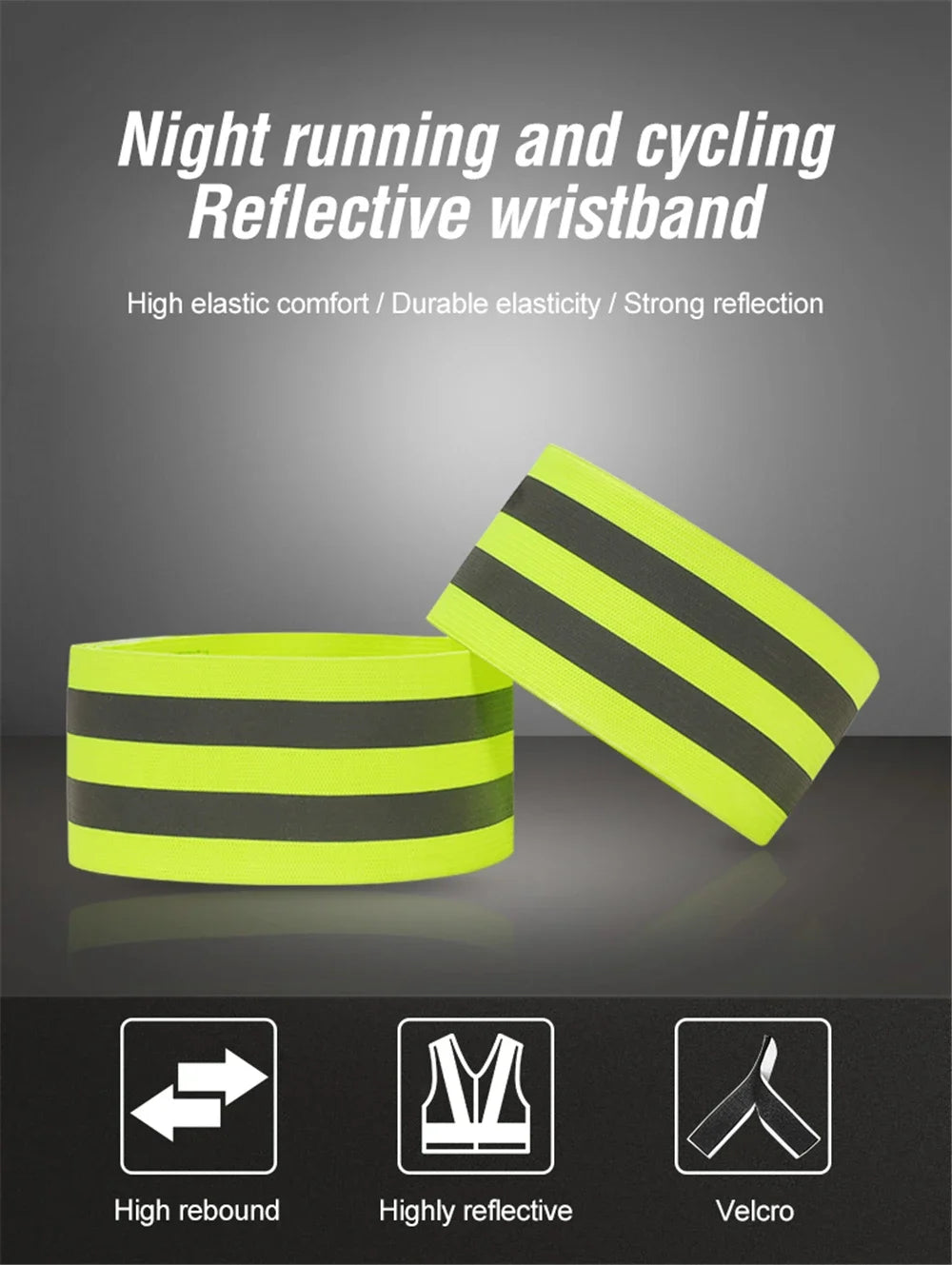 Reflective Bands For Wrist Arm Ankle Leg High Visibility Reflect Straps For Night Walking Cycling Running Safety Reflector Tape