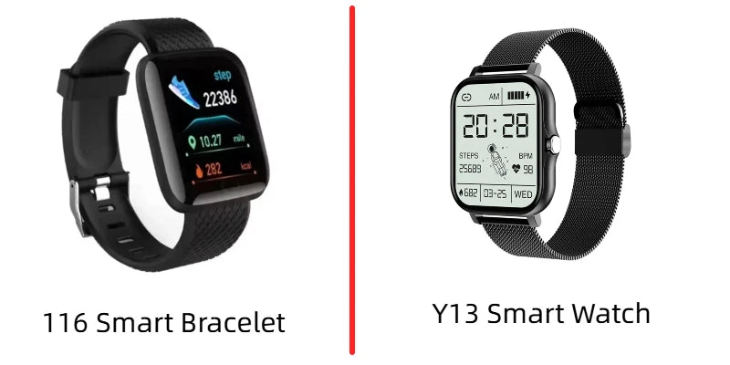 Reloj inteligente multifunción para hombres, mujeres y niños, recordatorio de mensajes, control de música, pasos deportivos, calorías, reloj inteligente D13, despertador 116Plus