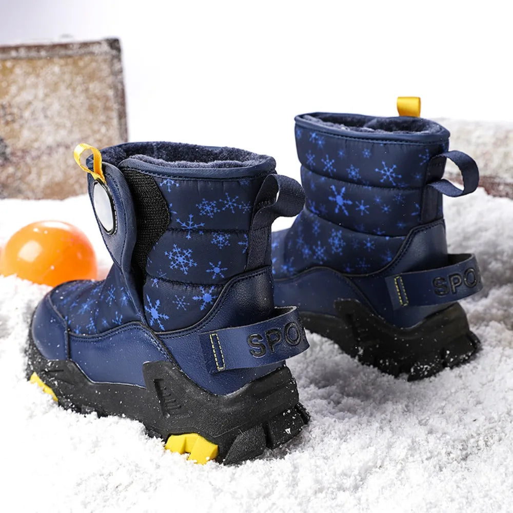 Children Snow Boots Girls Boys Fashion Sneakers Winter Kids Keep Warm Sport Fashion Leather Shoes Outdoor Snow Ankle Boots New