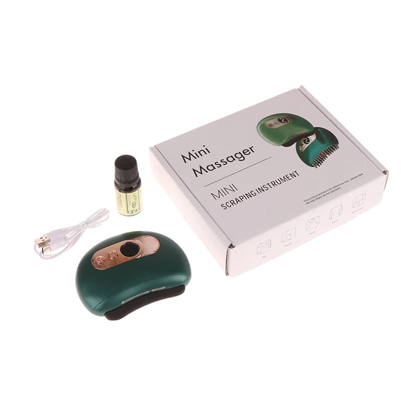 Masajeador eléctrico USB Guasha, piedra caliente, calentamiento por vibración, tabla de raspado, masaje de cuello y espalda, herramientas faciales Gua Sha para lifting facial