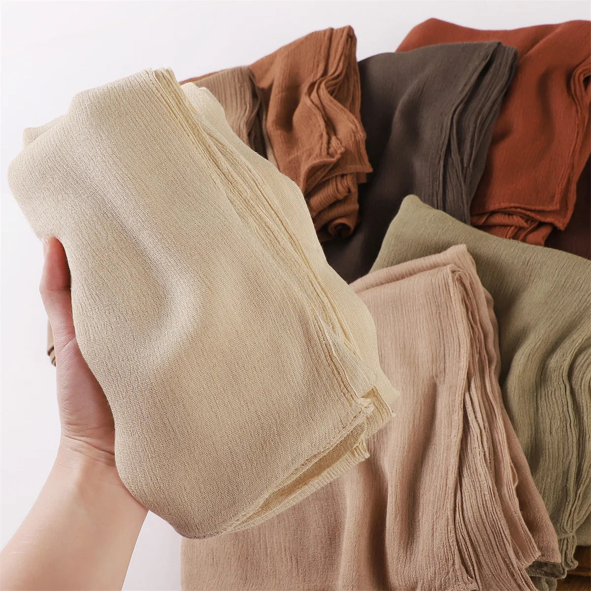 Pañuelo Hiyab de Algodón y Rayón de Color Liso para Mujer, Pañuelo Grande Musulmán, Chales, Diadema Musulmana para Mujer, Turbante Islámico, Pañuelo Bandana