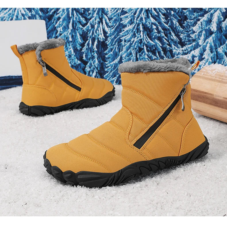 Winter Snow Boots Children's Shoes For Boys Girls Warm Plush Ankle Boots Outdoor Waterproof Anti Slip Kids Cotton Shoes Fashion