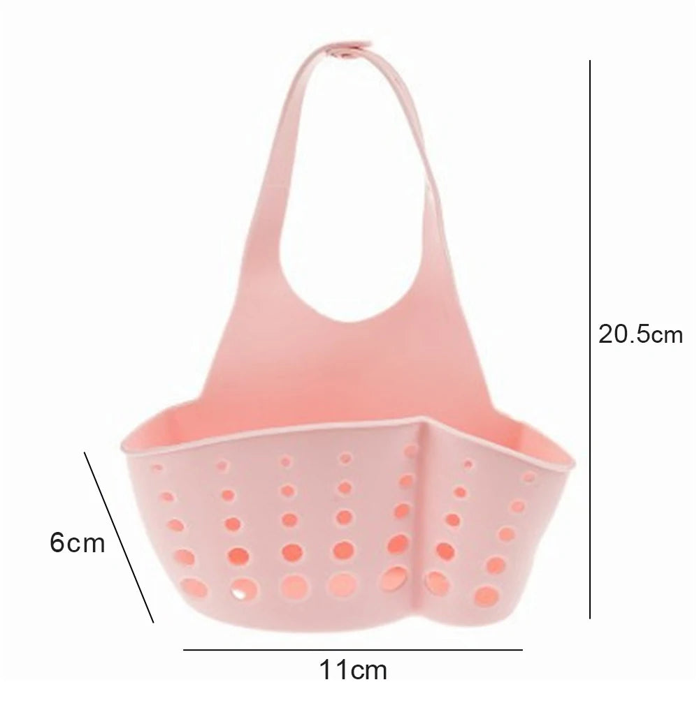 Cesta de drenaje de almacenamiento para el hogar, soporte para fregadero de cocina, jabón ajustable, esponja, estante, bolsa colgante, cesta de drenaje, accesorios de cocina