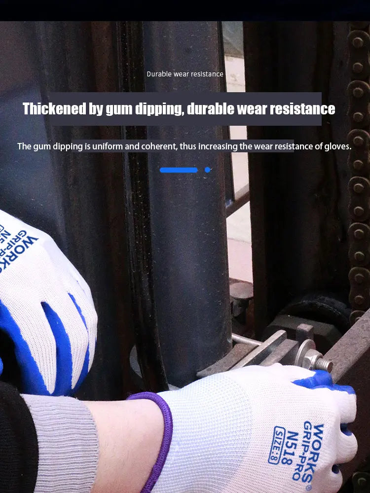 3 Pairs Of Non-slip Wear-resistant Breathable Nitrile Gloves Industrial Labor Building Construction Safety Non-slip Work Gloves