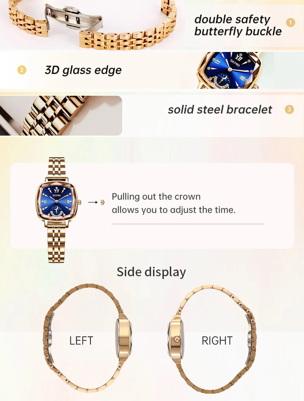 Luxury Watch for Woman Waterproof Stainless Steel Quartz Ladies Watch High Quality Women's Watches Elegant Female Clock