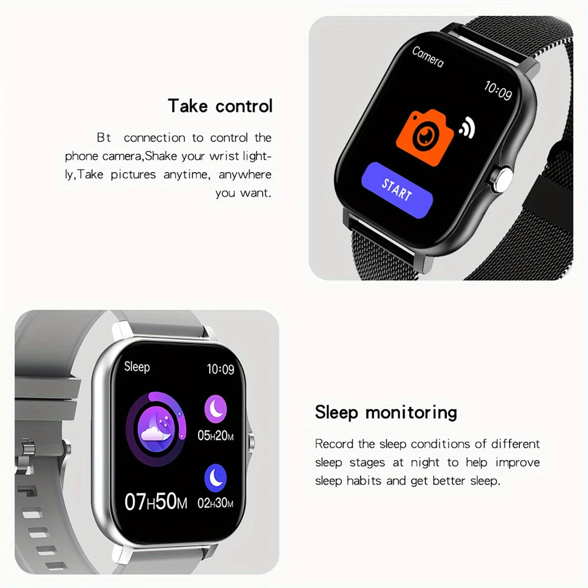 Smart Watch For Men Women Gift 1.44" Screen Full Touch Sports Fitness Watches Bluetooth Calls Digital Smartwatch Wristwatch