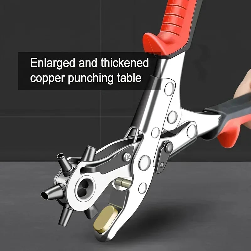 Perforadora de cuero Herramientas de cuero Multifuncional Perforadora de cinturones de acero al carbono ordinario Herramienta de perforación Perforadora de agujeros para cinturones Herramienta de artesanía