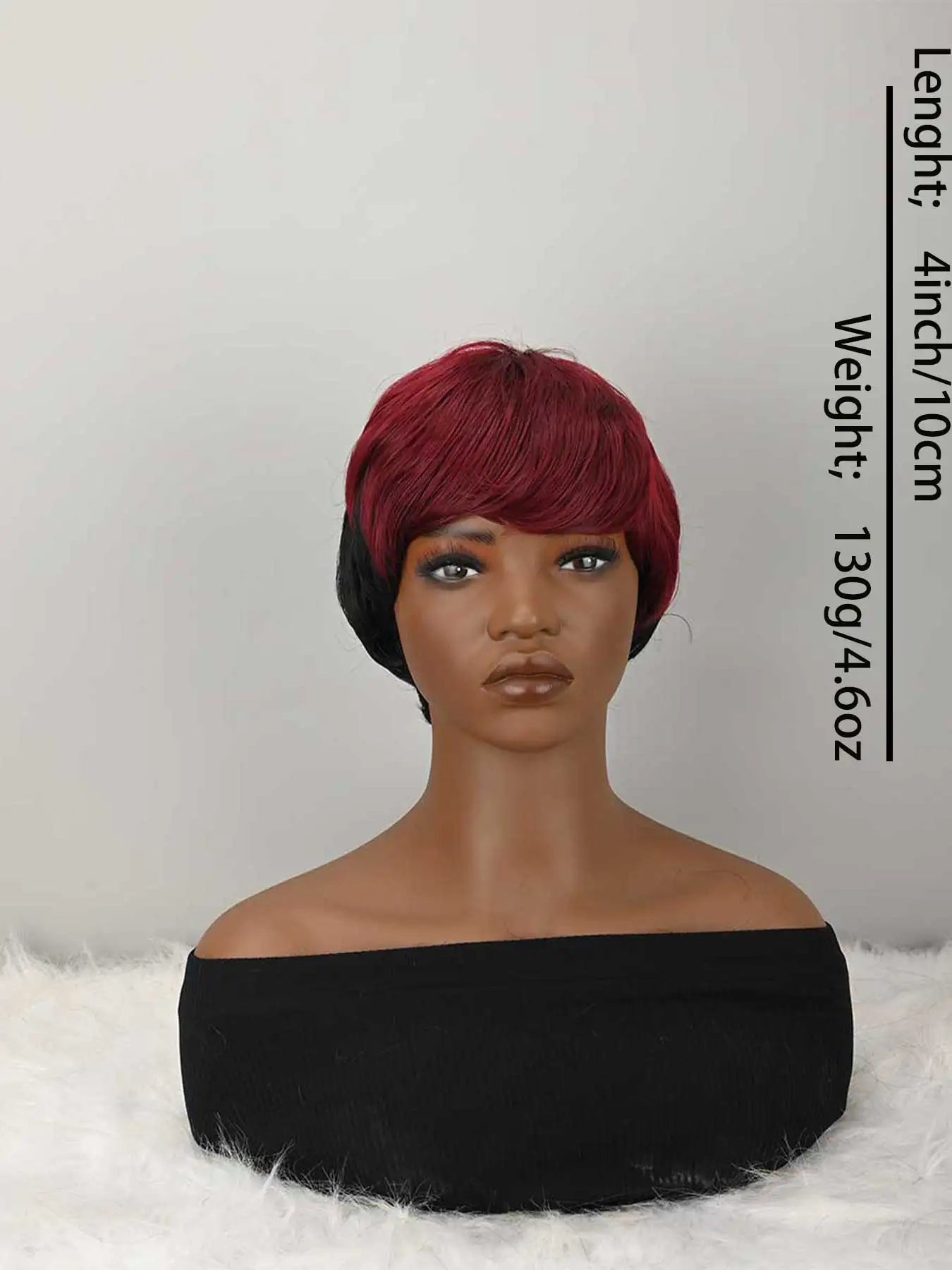 Pixie cut Wig for women Synthetic Short Layered with Natural Black And Red Color fashion wig