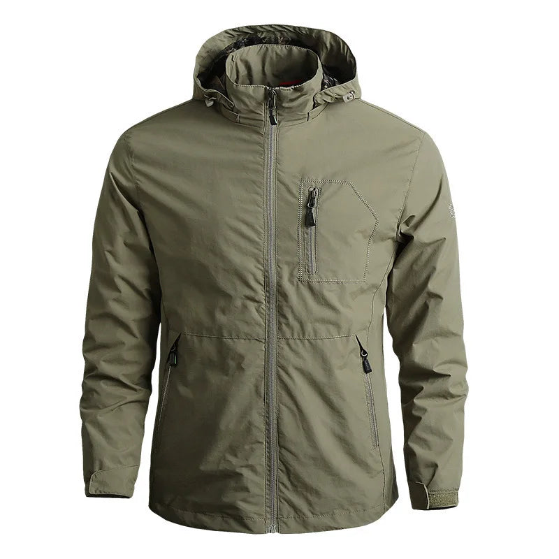 Men's Jackets Waterproof Military Hooded Jacket Windbreaker Outdoor Camping Sports Elastic Coat Male Clothing Thin Overcoat