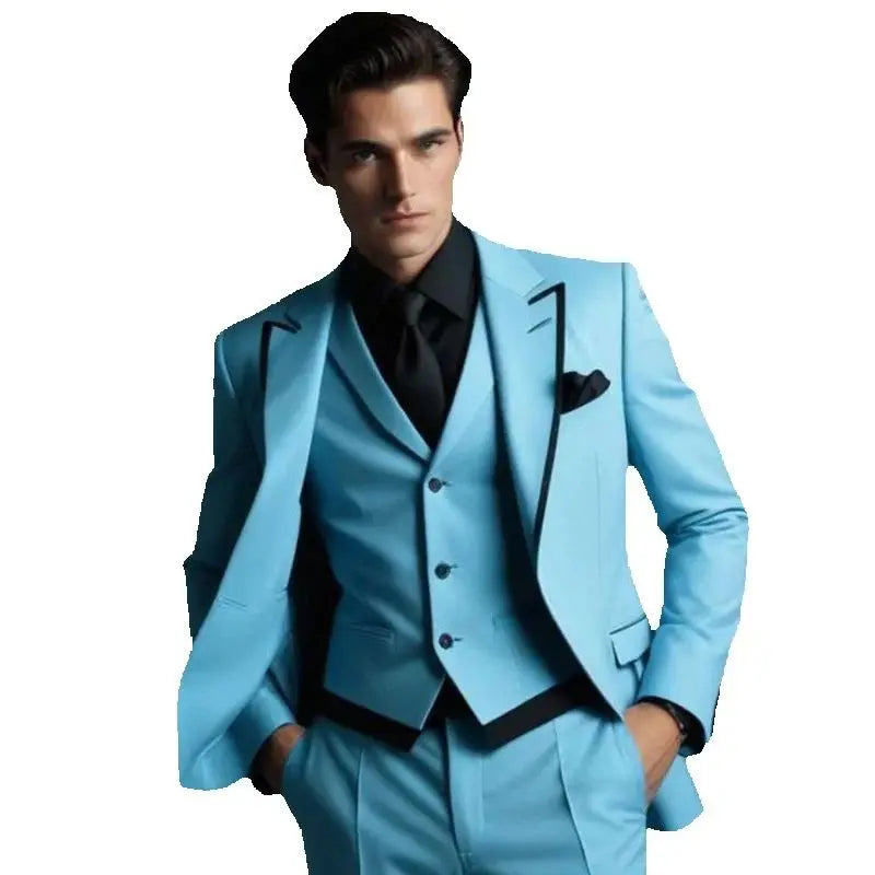 Luxury Suits for Men 3 Piece Jacket Pants Vest Sets Single Breasted Peak Lapel Regular Length Male Clothing High Quality Outfits
