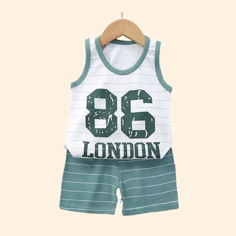 Conjuntos de ropa para niños y niñas, chaleco, traje de verano, ropa infantil, camisetas de algodón para bebés, pantalones cortos, camiseta sin mangas