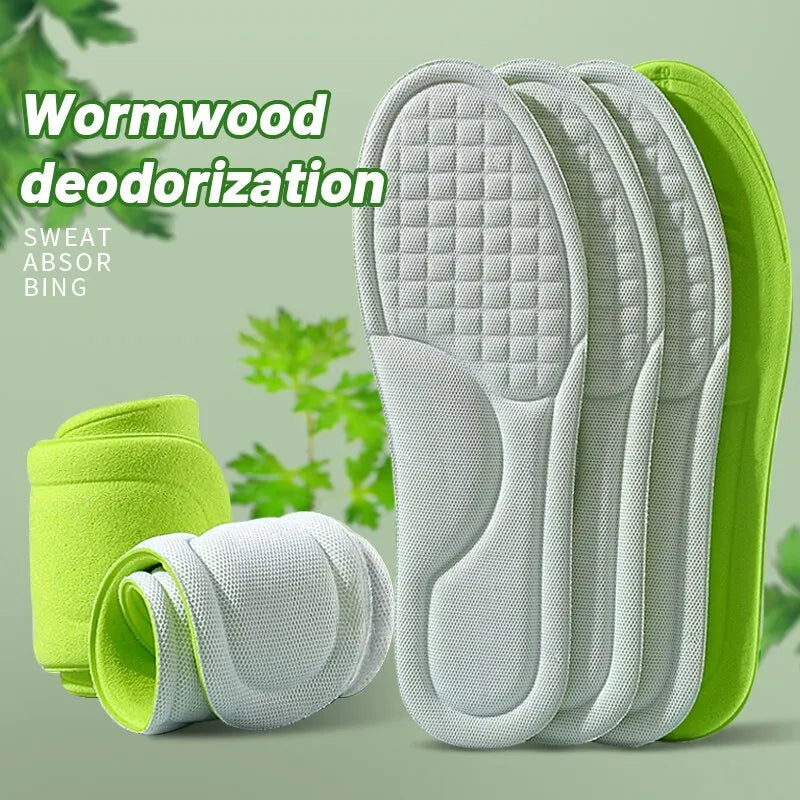 Plantillas Deportivas para Zapatos 5D Masaje Suave Desodorantes Transpirables Amortiguadoras Cojín Plantillas para Correr Hombres Mujeres
