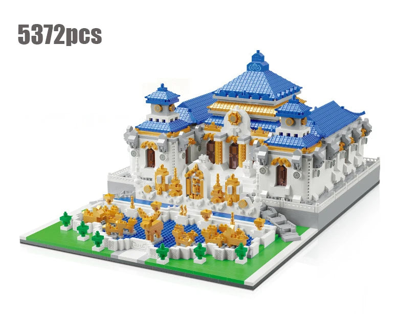 World Famous Architecture Diamond Building Blocks Toy Taj Mahal Vassili Church London Bridge Micro Size Bricks Construction Toys