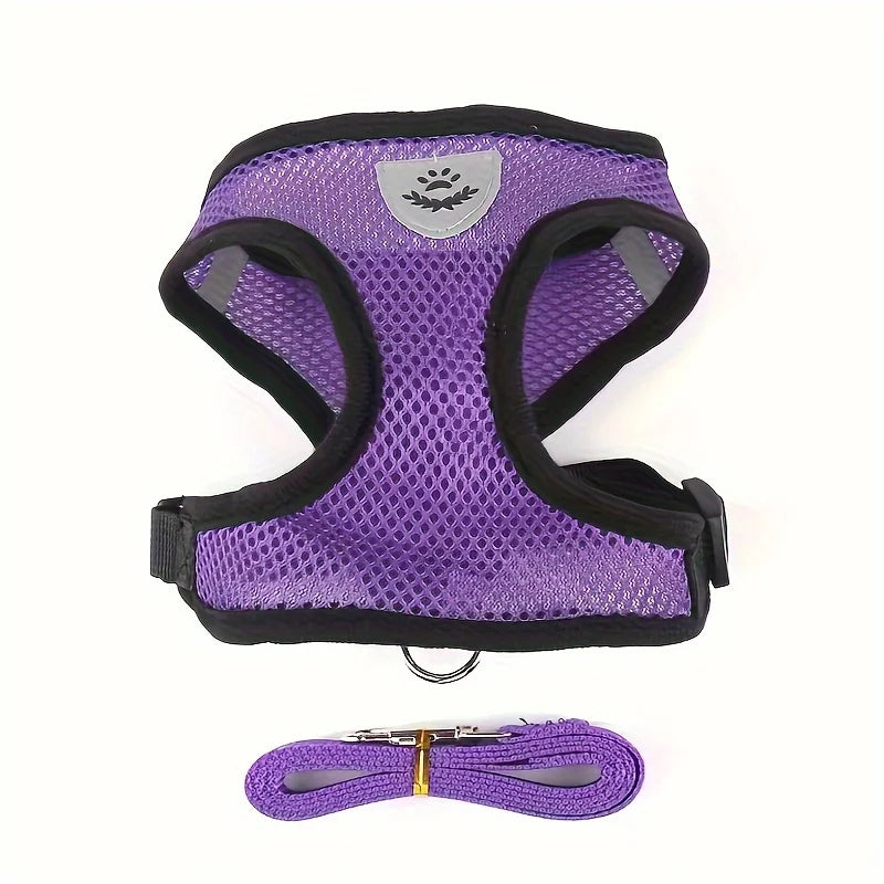 Arnés Ajustable para Gatos, Malla Transpirable Antiescape con Chaleco Reflectante y Correa de 1.5 m - Seguro, Duradero para Aventuras al Aire Libre