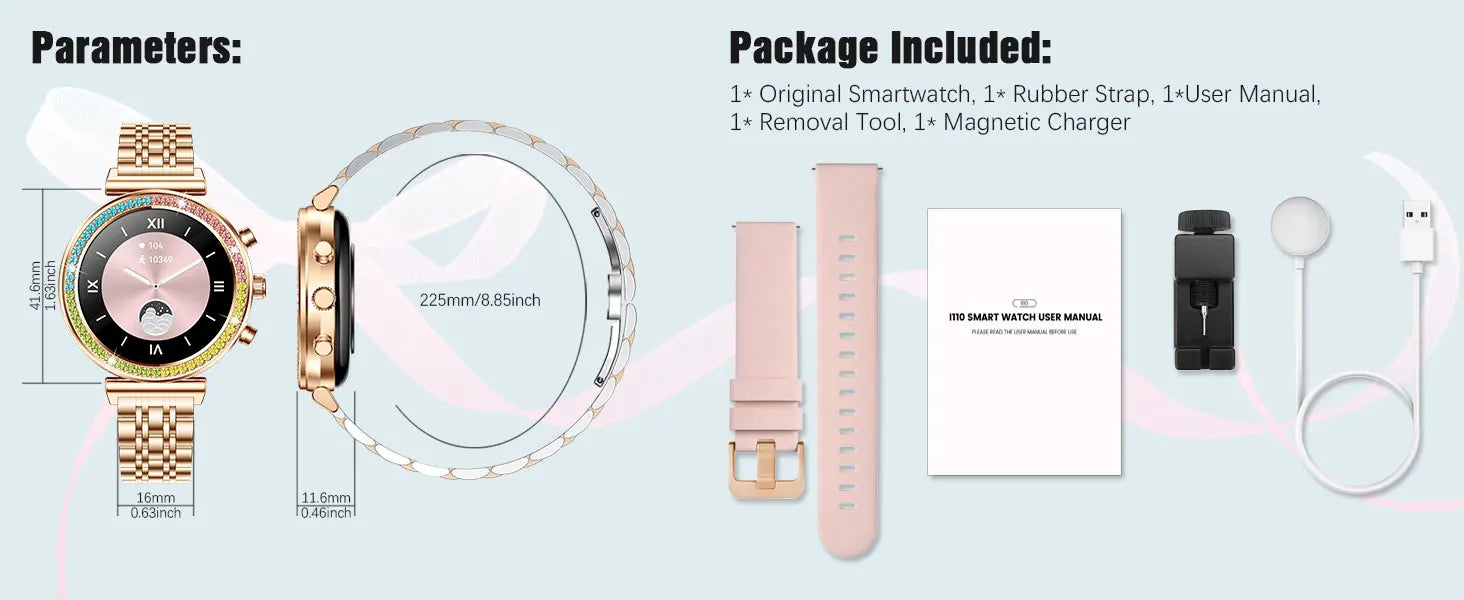 2025 New Smartwatch For Woman 1.27" HD Display Smart Watch Women Bluetooth Calls Waterproof Sports Heart rate Monitoring Watches