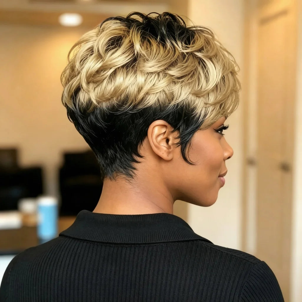 Curly Pixie Remy Hair Wig