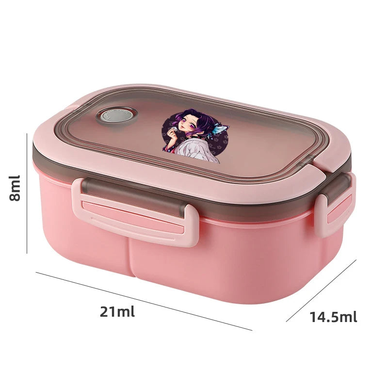 Demon Slayer Kimetsu No Yaiba Lunch Box Cartoon Anime Figures Dinner Pail Student Office Workers Large Capacity Sealed Bento Box