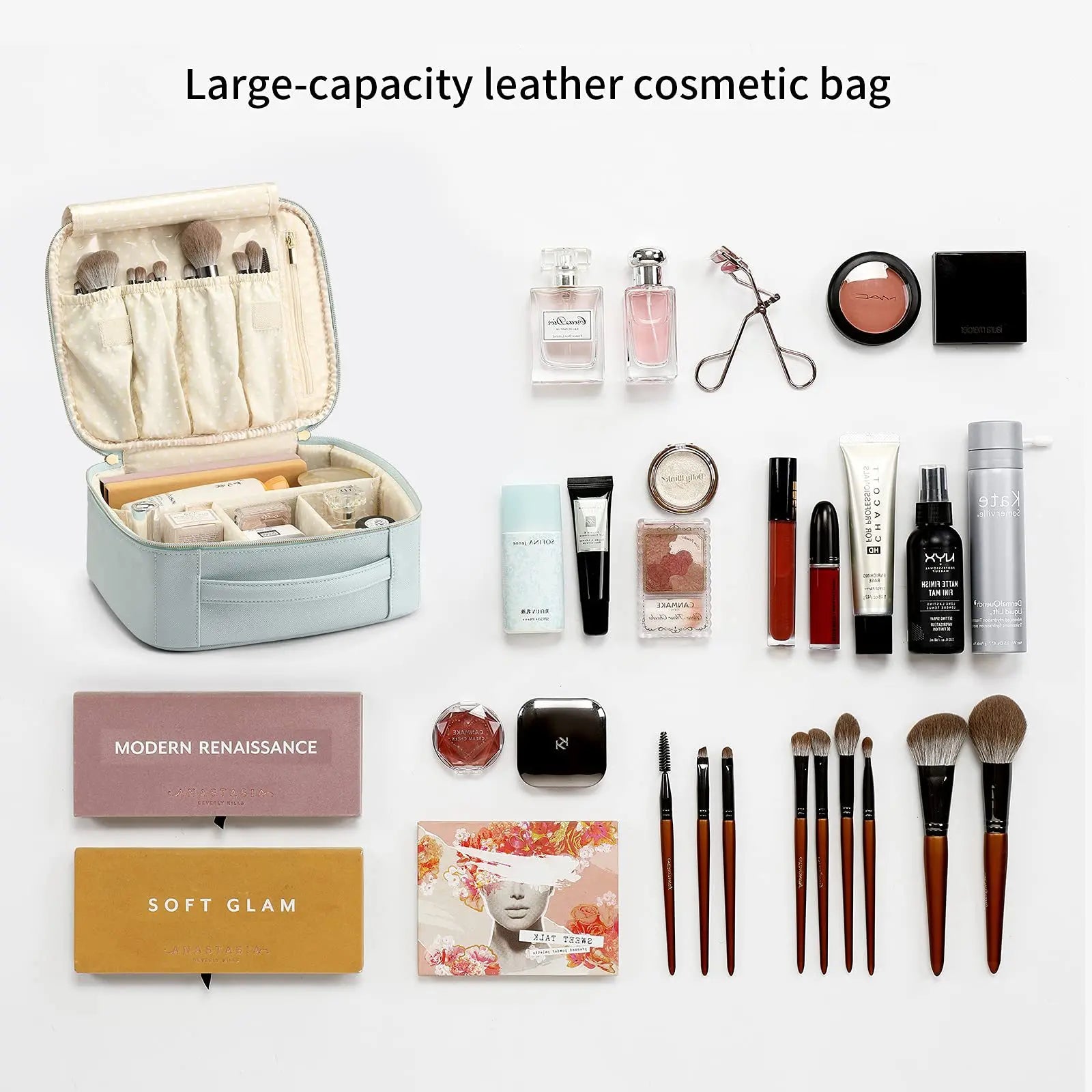 Makeup Bag PU Portable Multi-functional Home Travel Waterproof  Makeup Organizer Women's Cosmetic Bag