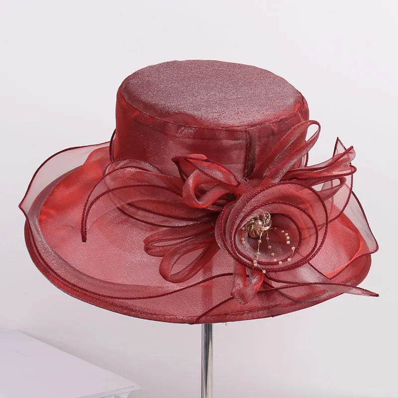 Fashionable Breathable Outdoor Travel Hat Elegant Floral Decoration Sunshade Cap Stylish Comfortable New Arrival