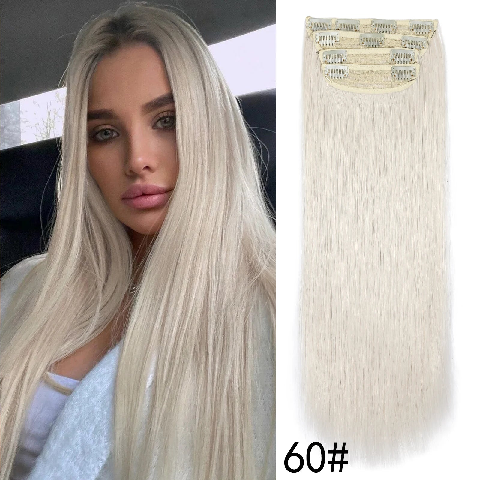 Extensiones de Cabello Ondulado Largo de Clip
