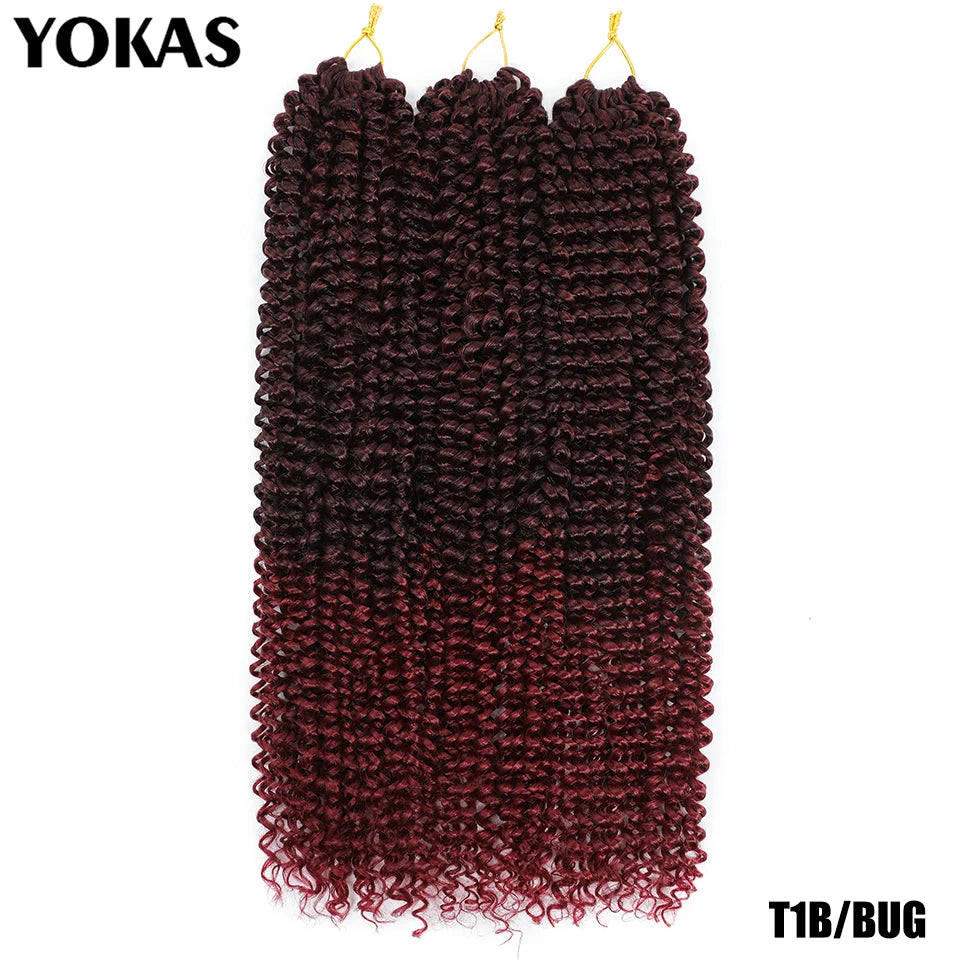 Water Wave Crochet Hair Extensions Synthetic 22 Inch For African Women Afro Curl Braiding Hair Strand Hair Extensions For Female
