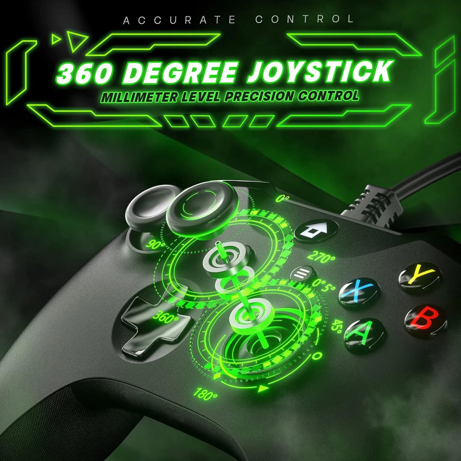 2M Wired Gaming Controller Joystick Gamepad with Dual-Vibration Compatible with PS3, Switch, Windows 11/10/8/7 PC PC001
