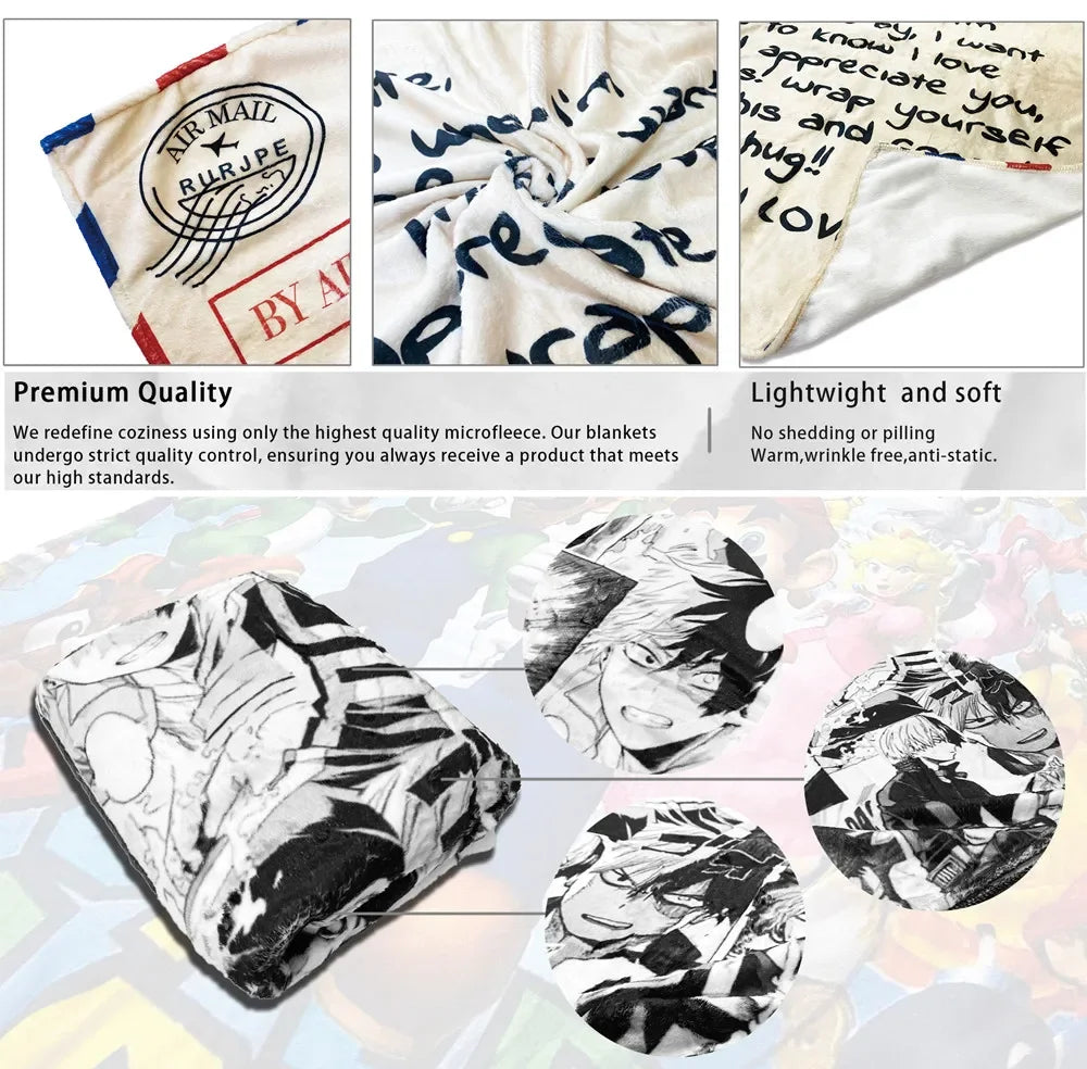 Whit College Throw Blanket Heavy Blanket cosplay anime Luxury Throw Blanket