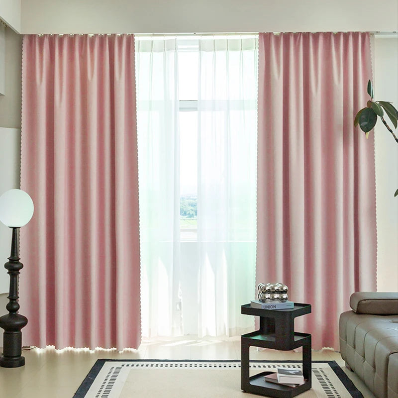 NUEVAS Cortinas Opacas Completas Bloqueo de Calor Protección Solar Salón Dormitorio Cortina de Gancho Persianas de Color Sólido Cortinas de Alto Sombreado