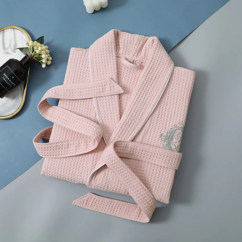 Top Quality Autumn Winter Bathrobes Couple Towel Terry Cotton Robe Men's Elegant Five-star Hotel Home Wear Bath RobeAbsorb Water