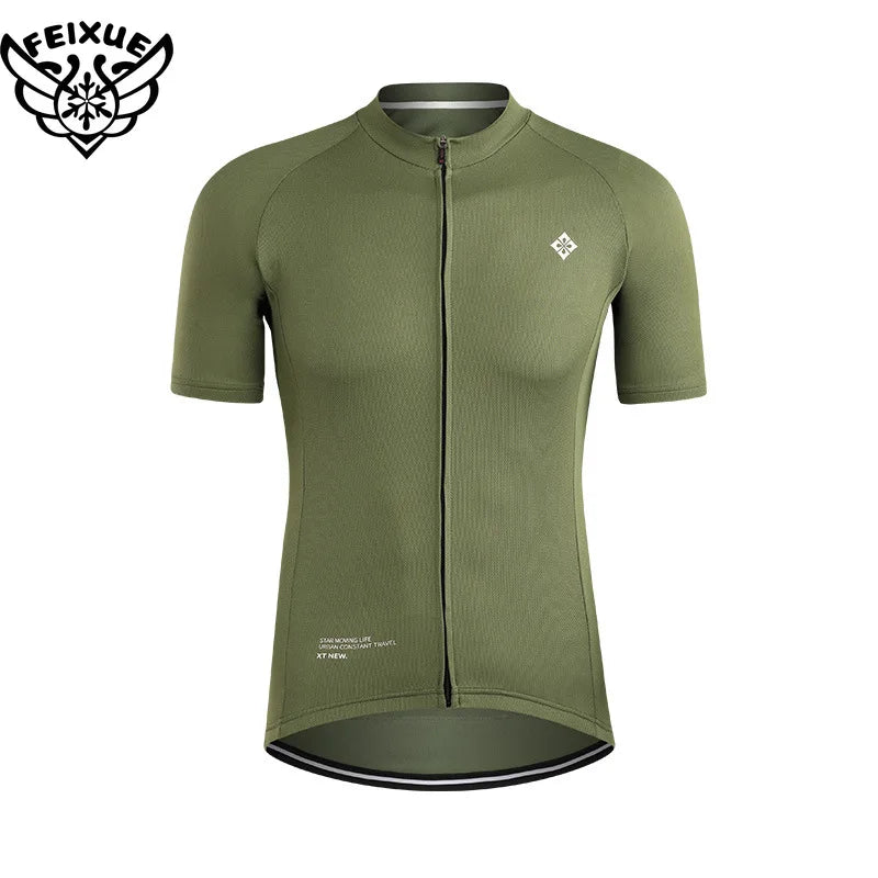Maillot de Ciclismo para Hombre Transpirable Ropa de Bicicleta Sólido con Bolsillos Camiseta Superior de Ciclismo para Hombres Ropa de Ciclismo de Montaña