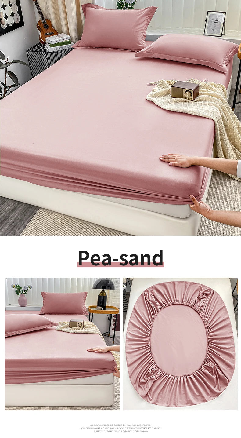 Double Bed Sheets Couple Elastic Fitted Sheet  Microfiber  Ultra-Soft Hotel Luxury Mattresses cover Queen single king Size