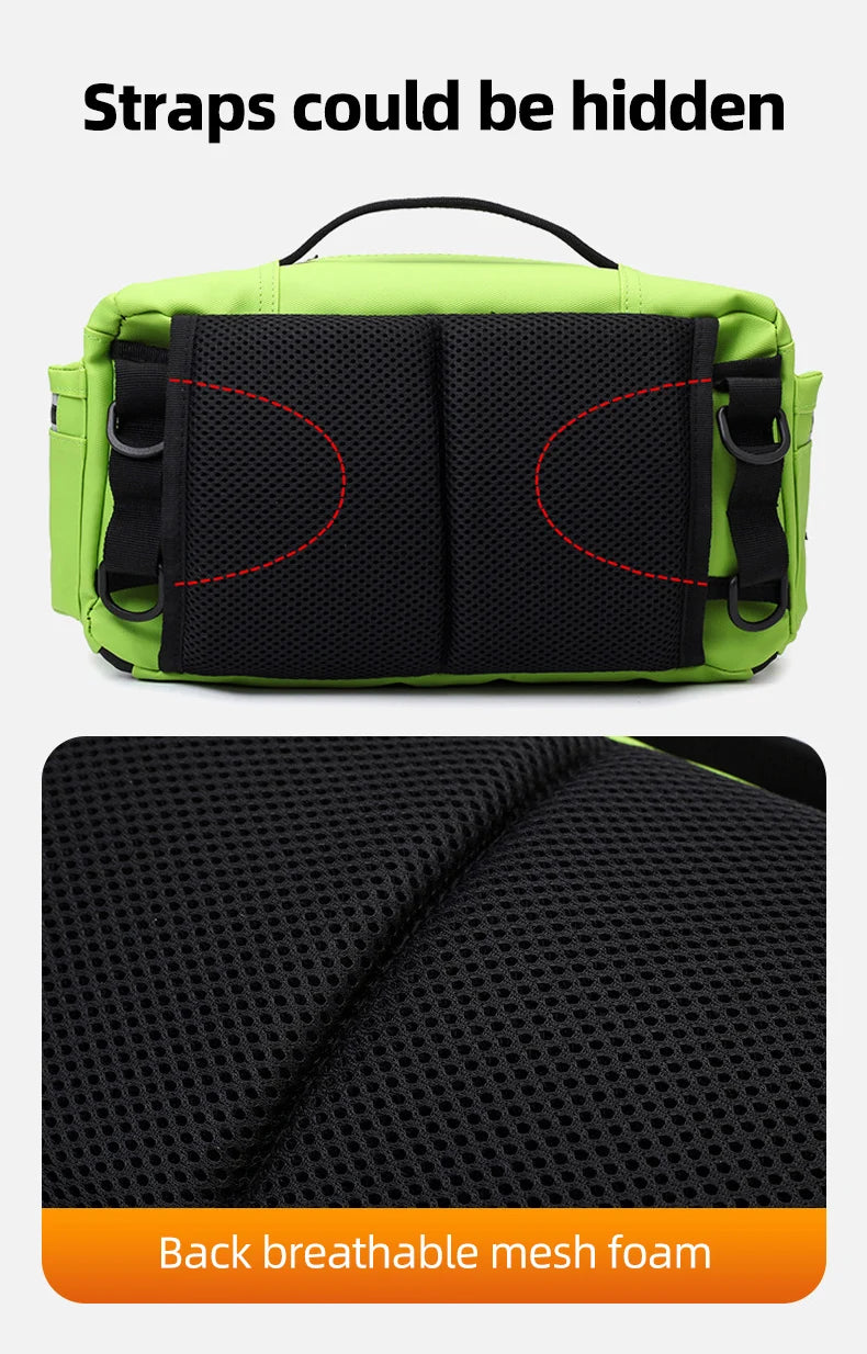 Fishing Lure Waist Bag Large Fish Box Accessories Outdoor Sports Tackle Gear Belt Bag Multi-pockets Crossbody Fishing Bag