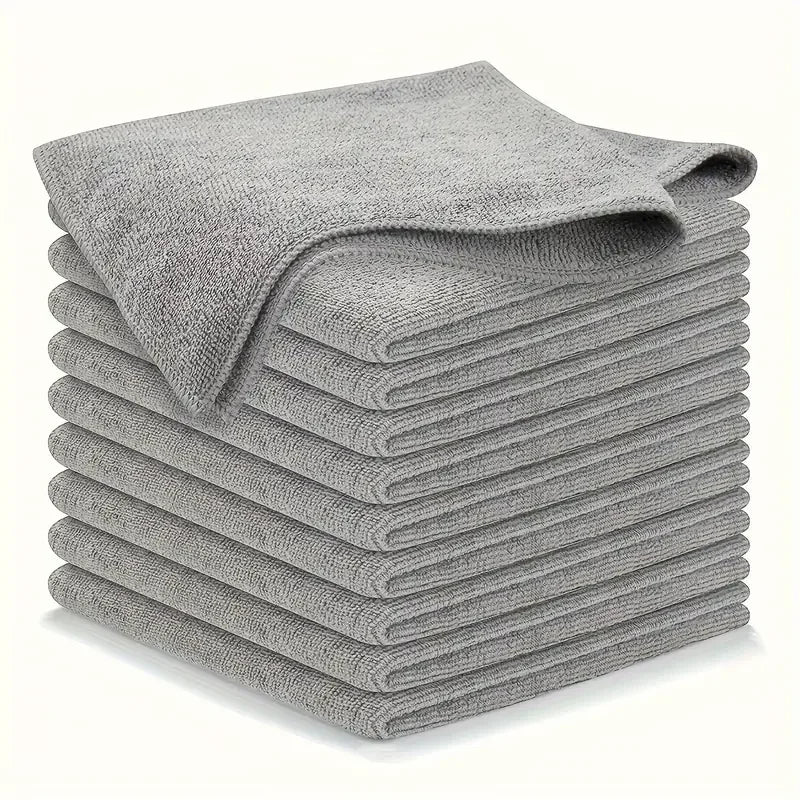 Kjøkkenhåndkle, lysegrå rengjøringsklutsett med mikrofiber, sterk vannabsorbering, myk og dekontaminerende klut
