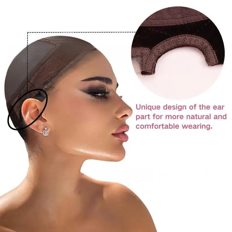 Stretch Velvet Wig Headband, Lace Mesh Wig Cap for Secure & Invisible Fit, Comfortable Grip Liner for All Day Wear