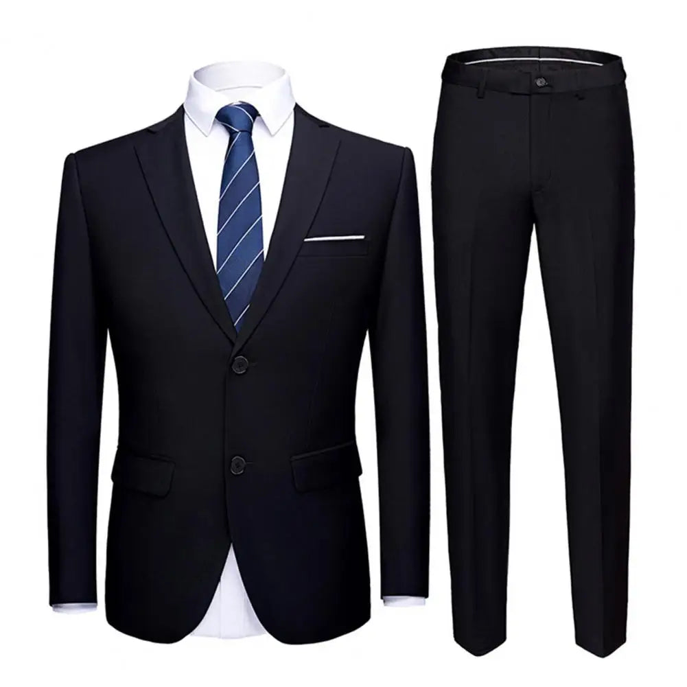Wedding Suit For Men Set Elegant Blazers Formal 2 Pieces Full Jackets Pants Classic Business Coats