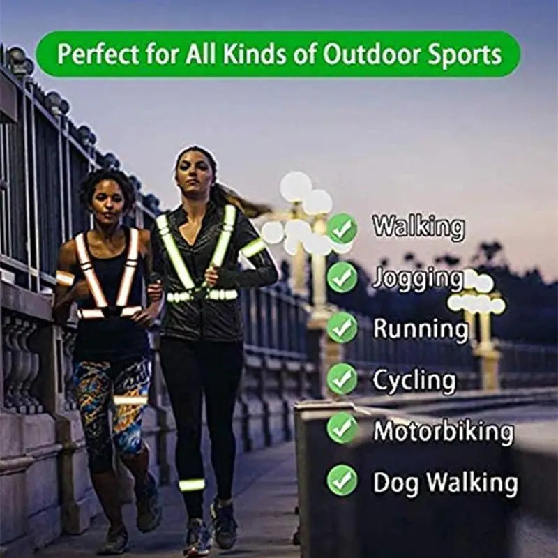2/1PC Outdoor Night Walking Safety Vests Highlight Adjustable Lightweight Reflective Vest Biking Safety Strap Waterproof Running