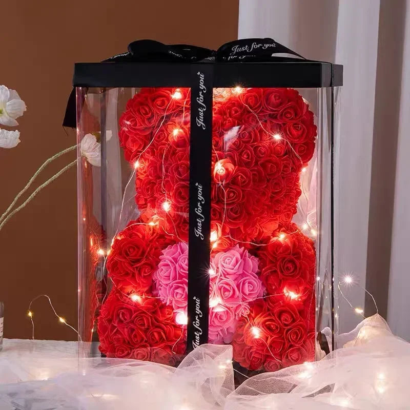 Oso de Rosas Artificiales de Regalo