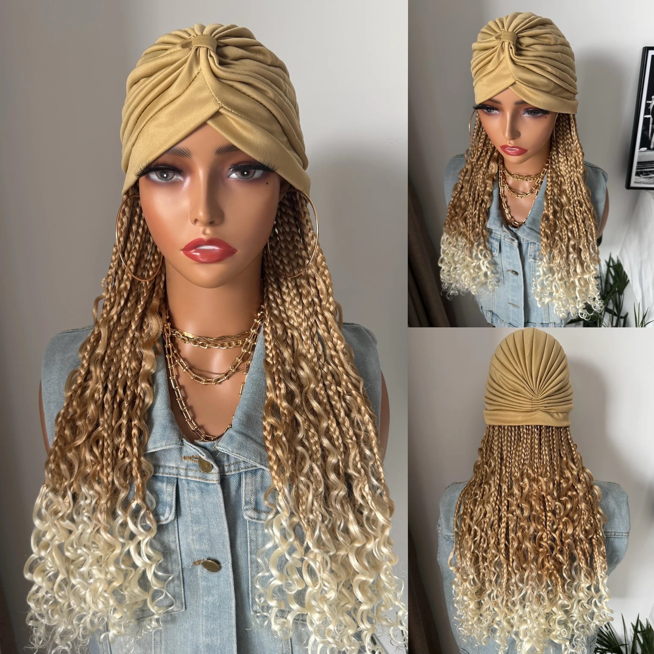 Diadema-peluca de trenzas ombré