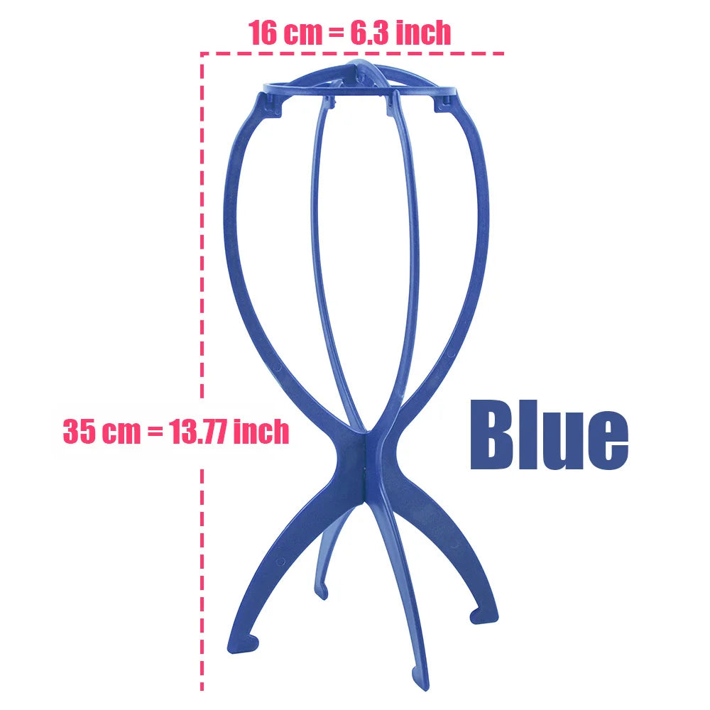 Plastic Wig Stand Portable Wig Head Stand Blank Pink Wig Hang Holder Stand Durable Hair Display Tools Wig Accessories