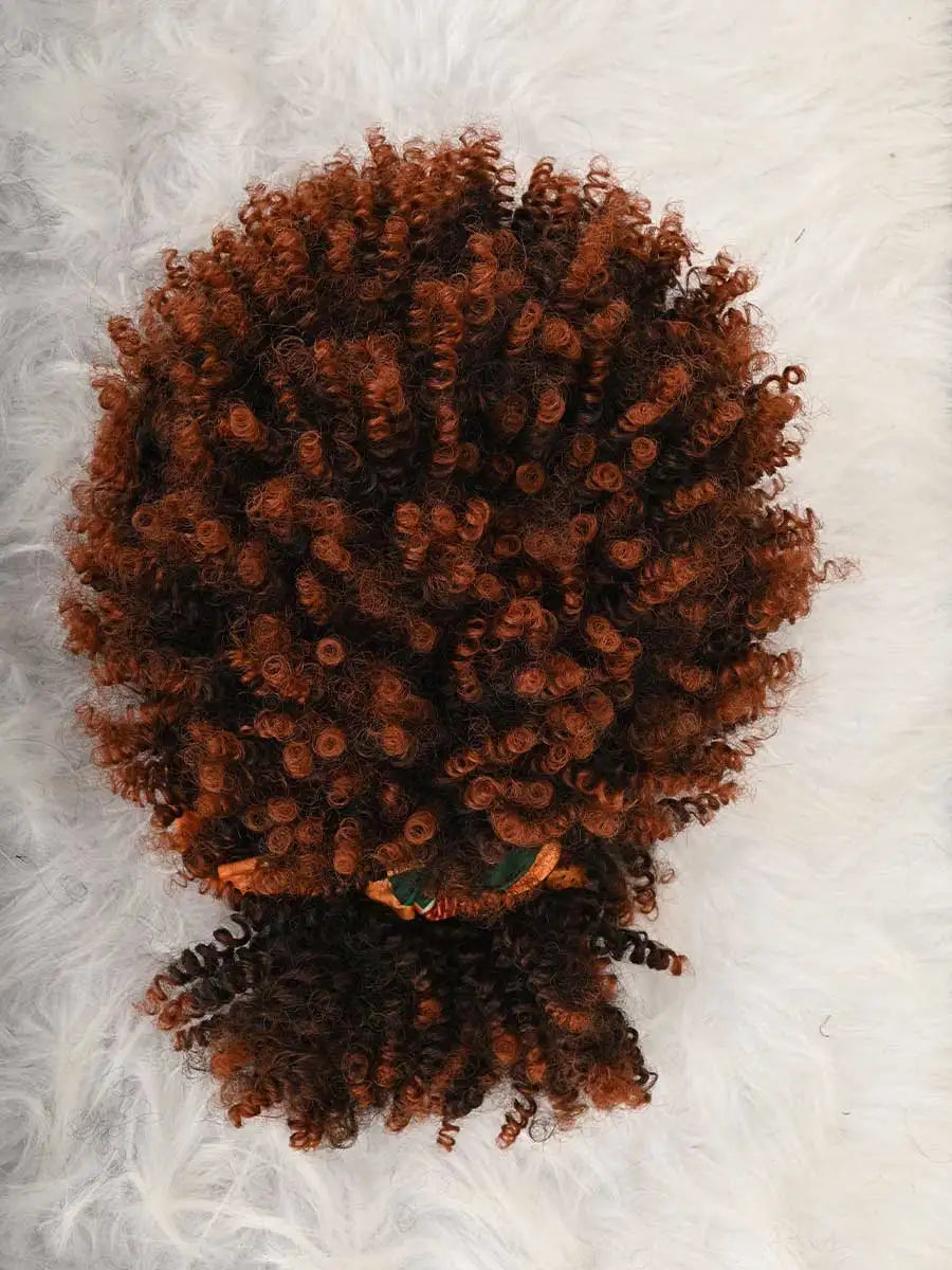 Red Curly Headband Wig