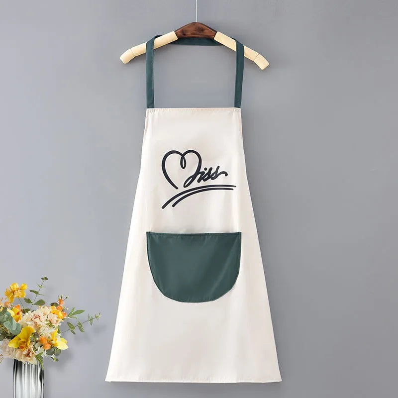 Cute Kitchen Aprons for Woman Men Chef Work Apron for Grill Restaurant Bar Shop Cafes Beauty Nails Studios Uniform