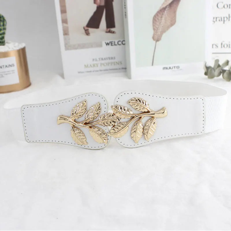 Ceinture en cuir PU métallisé pour femme