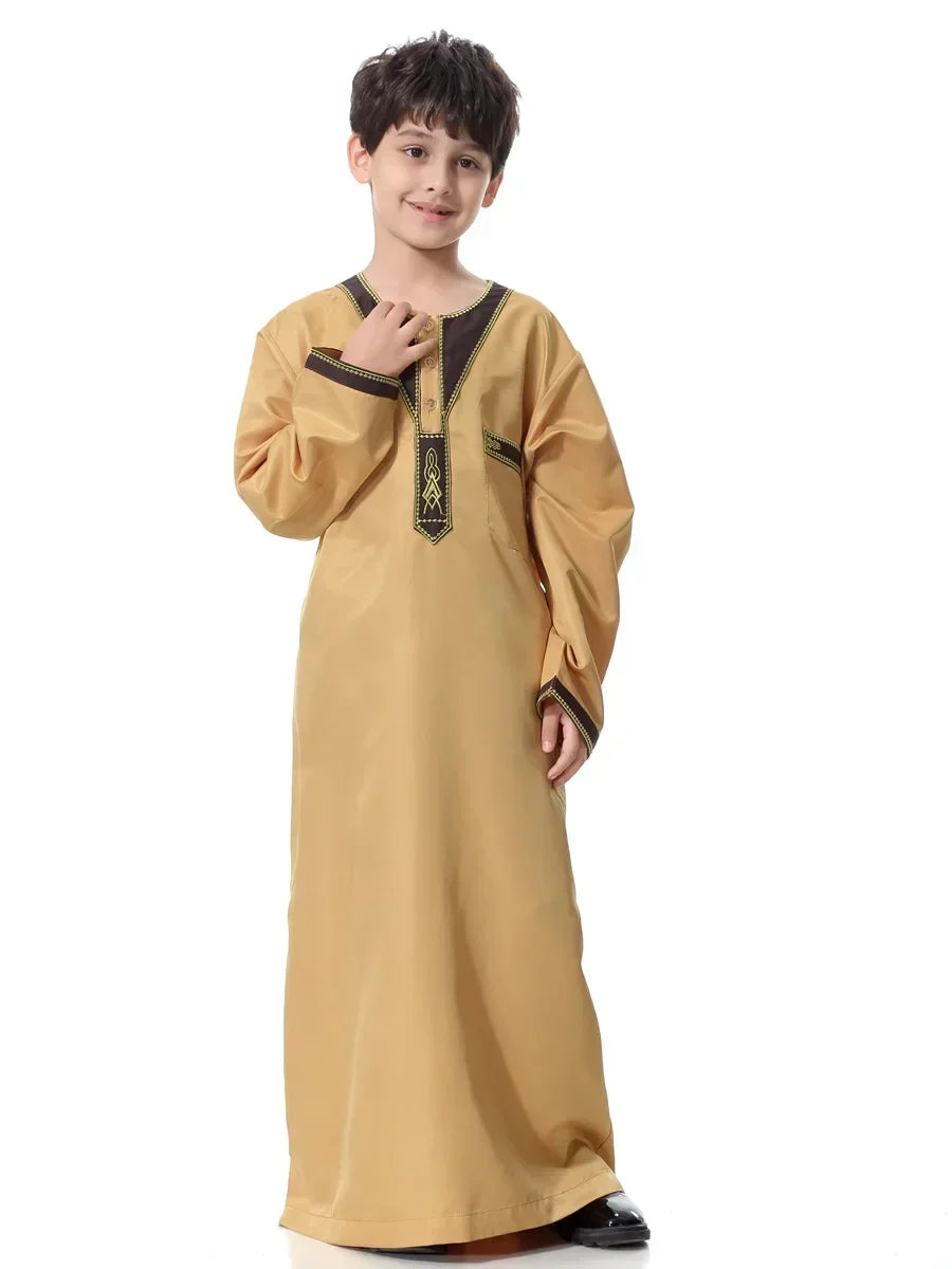 2025 Fashion Muslim Teenager Clothing Islam Men Summer Winter Eid Ramadan Prayer High Quality Elengance Party Boy's Robe Caftan