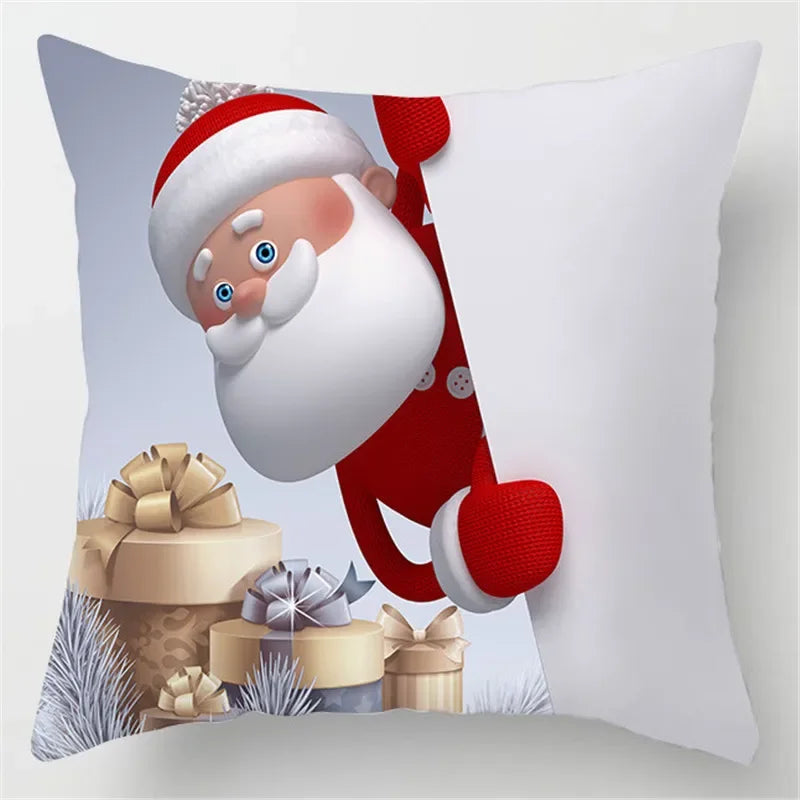 Merry Christmas Cushion Cover Christmas Decorations for Home 2021 Cristmas Ornament Noel Xmas Decor Navidad Happy New Year Gifts