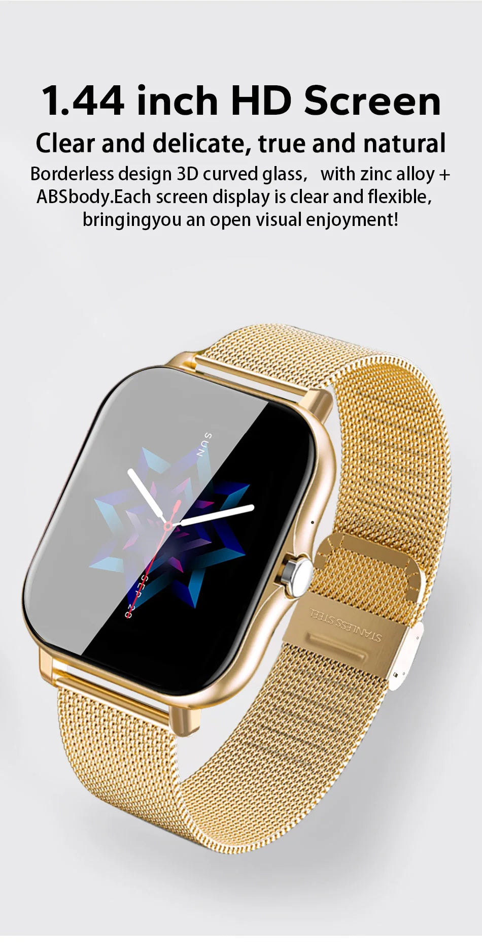 Smart Watch For Men Women Gift 1.44" Screen Full Touch Sports Fitness Watches Bluetooth Calls Digital Smartwatch Wristwatch
